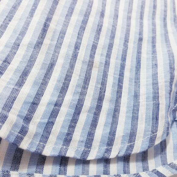 Draper James RSVP Linen Blend Striped Button Front Short Sleeves Shirt - Picture 6 of 11